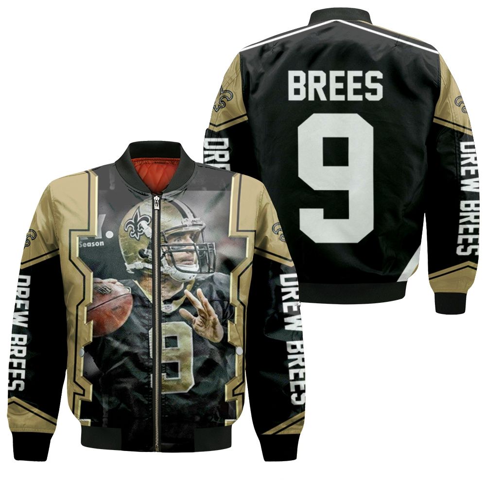 Drew Brees New Orleans Saints History Bomber Jacket Drew Brees New Orleans Saints History Bomber Jacket