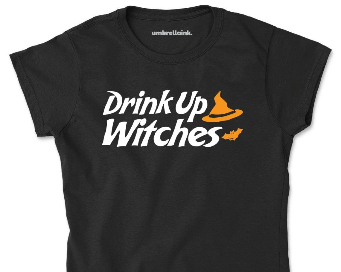 Drink Up Witch Hat Halloween Womens T-Shirt Drink Up Witch Hat Halloween Womens T-Shirt