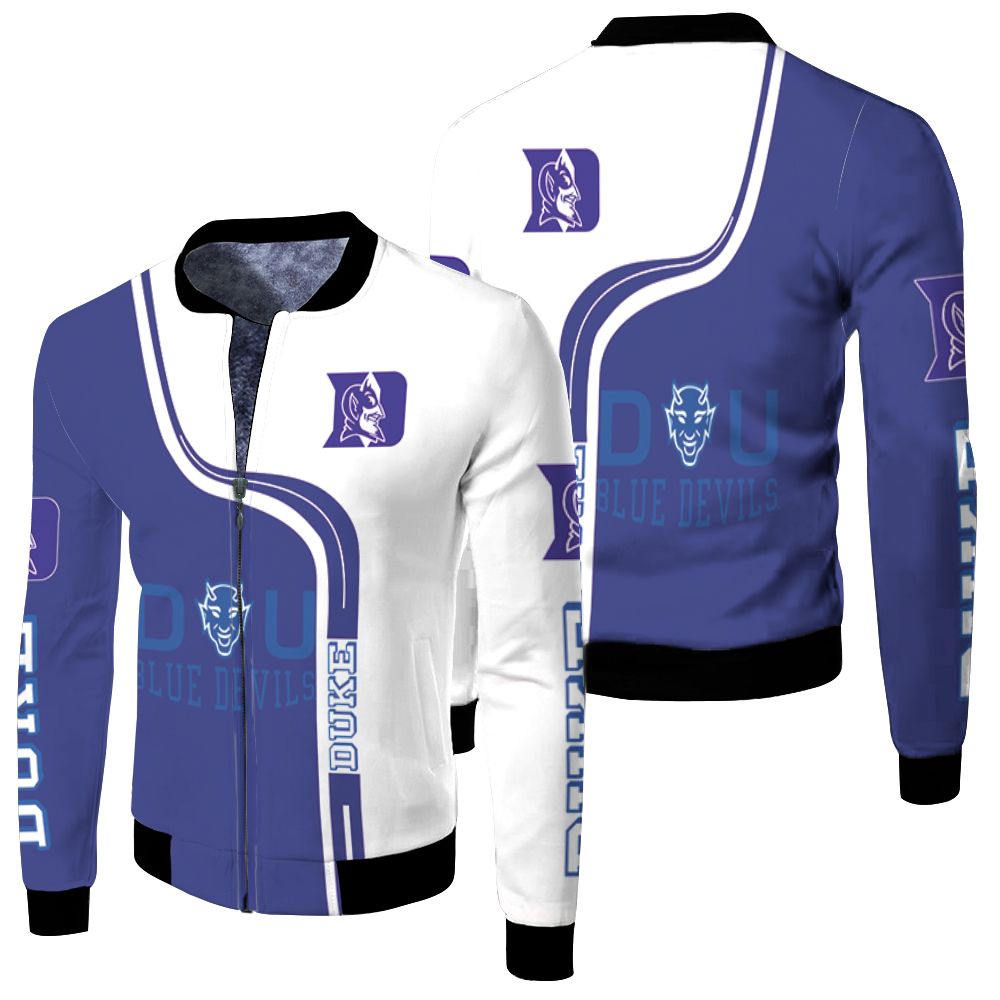 Duke Blue Devils Ncaa For Devils Fan 3d Jersey Fleece Bomber Jacket Duke Blue Devils Ncaa For Devils Fan 3d Jersey Fleece Bomber Jacket
