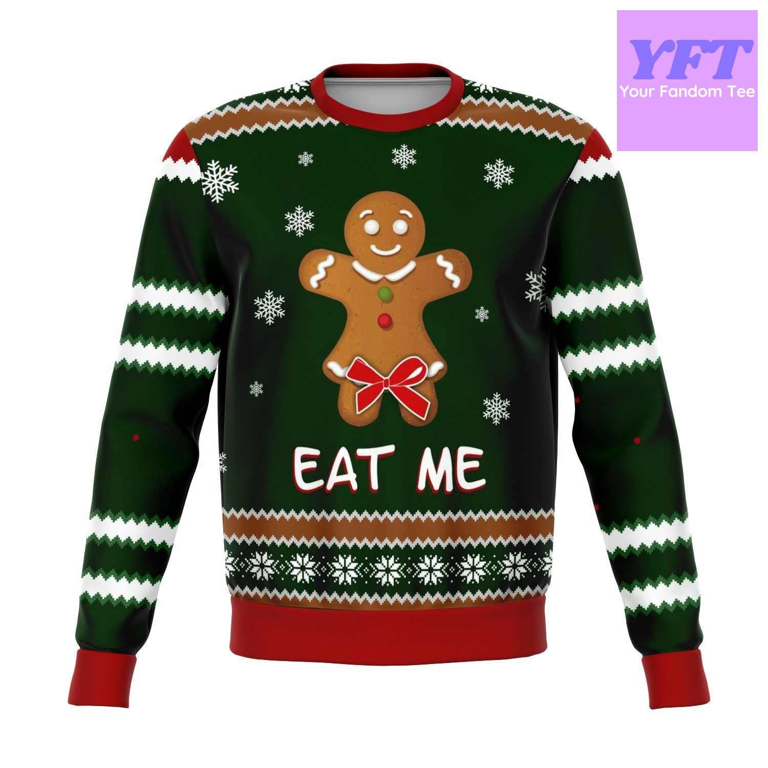 Eat Me Gingerbread Funny Meme 2022 Design 3d Ugly Christmas Sweater Eat Me Gingerbread Funny Meme 2022 Design 3d Ugly Christmas Sweater