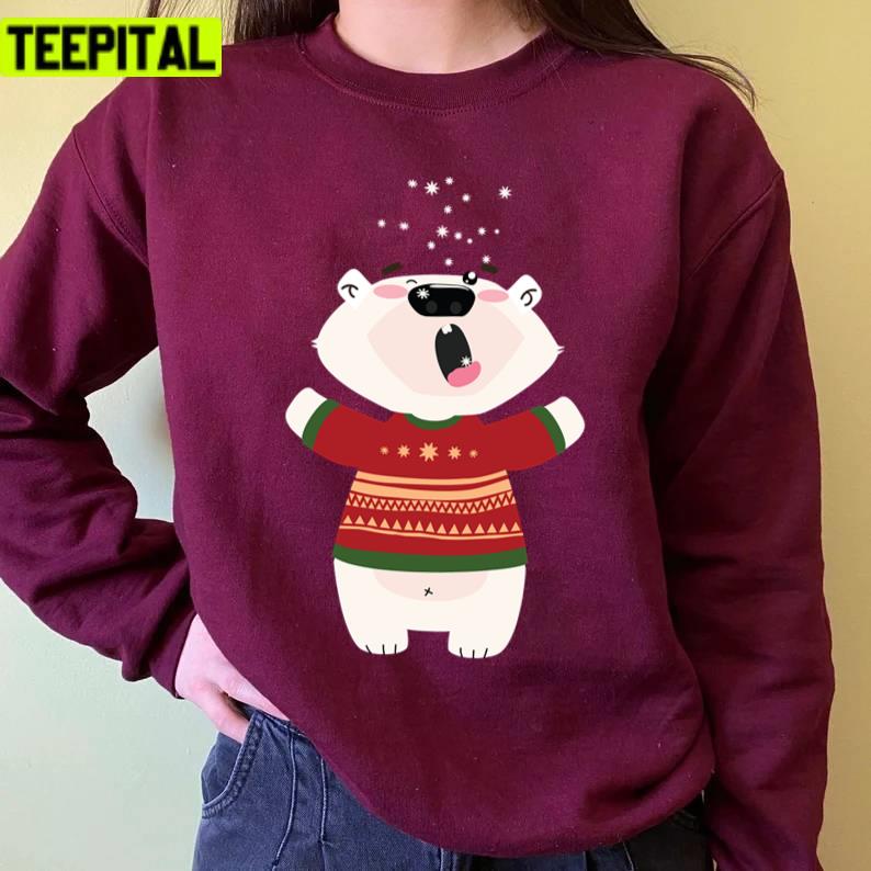 Eating Snow Christmas Polar Bear Trending Unisex Sweatshirt Eating Snow Christmas Polar Bear Trending Unisex Sweatshirt