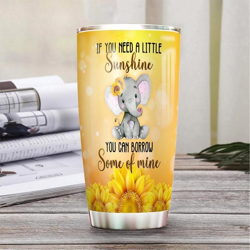 Elephant Sunflowers Stainless Steel Cup Elephant Sunflowers Stainless Steel Cup