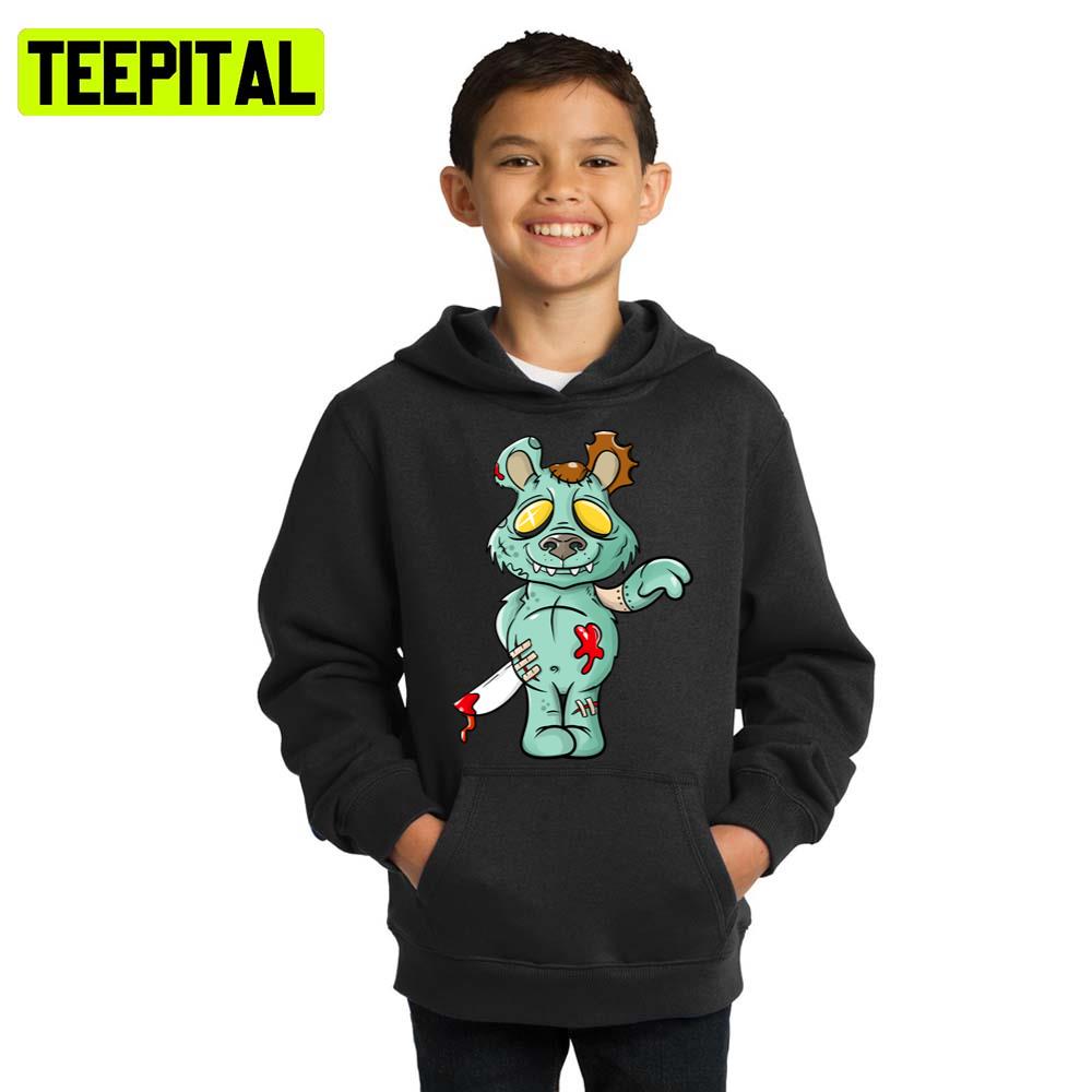 Evil Zombie Bear Halloween Illustration Hoodie Evil Zombie Bear Halloween Illustration Hoodie