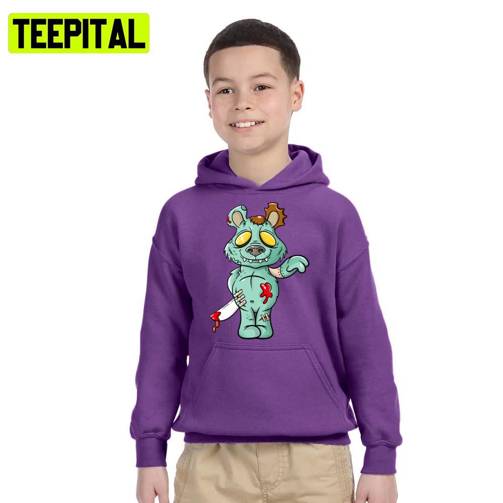 Evil Zombie Bear Halloween Illustration Hoodie Evil Zombie Bear Halloween Illustration Hoodie