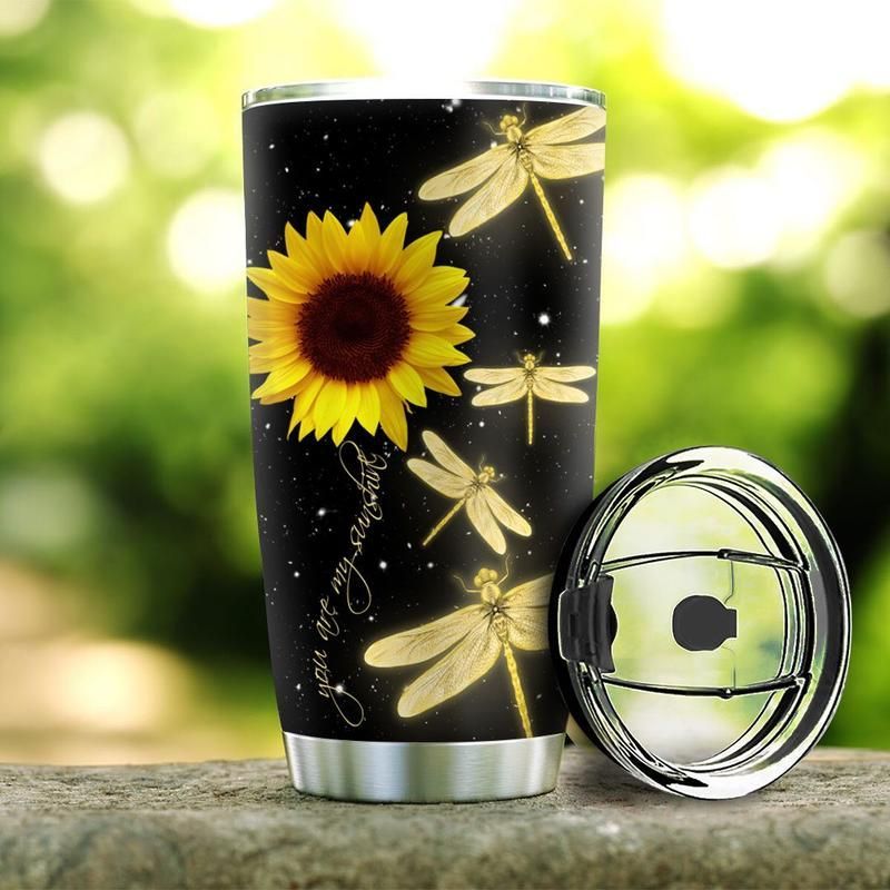 Faith Sunflower Dragonfly Stainless Steel Cup Faith Sunflower Dragonfly Stainless Steel Cup