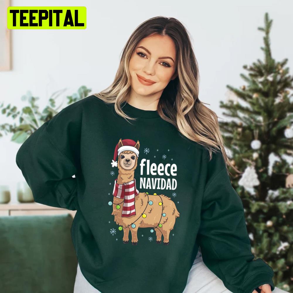 Feliz Navidad Llama Fleece Funny Christmas Lights Unisex Sweatshirt Feliz Navidad Llama Fleece Funny Christmas Lights Unisex Sweatshirt