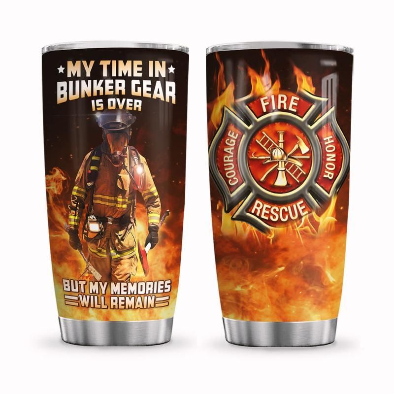 Firefighter My Time In Bunker Stainless Steel Cup Firefighter My Time In Bunker Stainless Steel Cup
