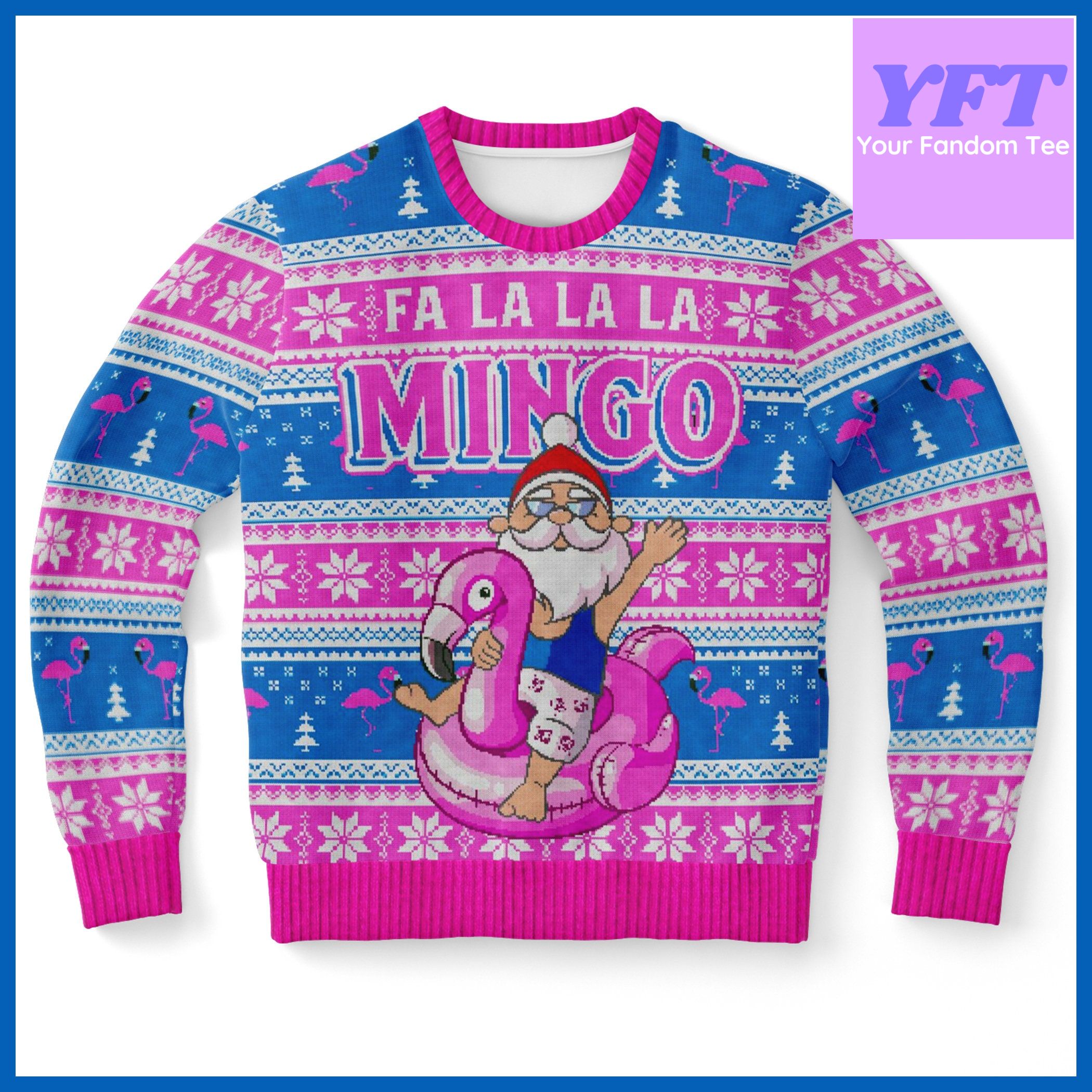Flamingo Xmas Santa Bird Camping 3d Ugly Christmas Sweater Flamingo Xmas Santa Bird Camping 3d Ugly Christmas Sweater
