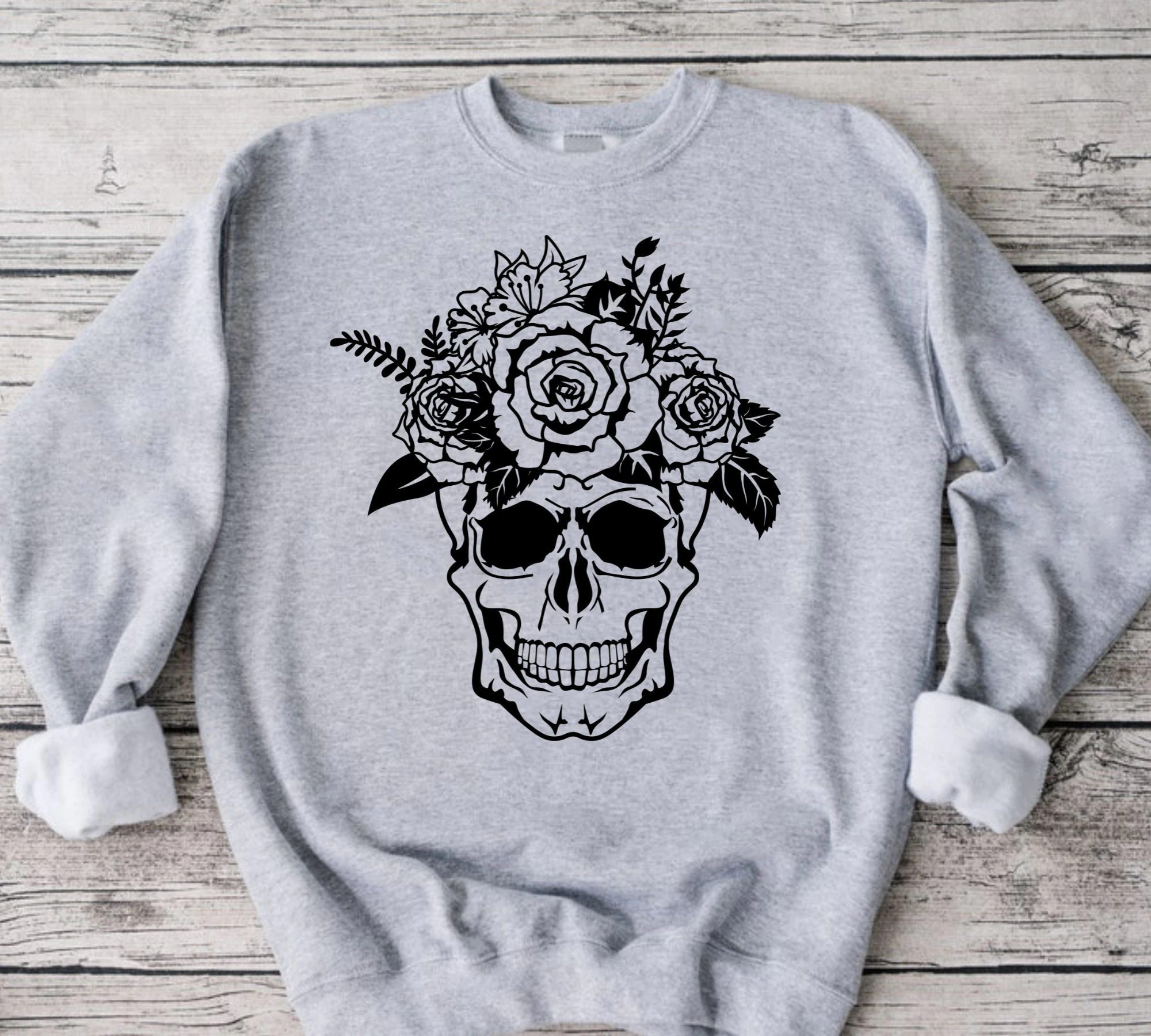 Flowers Skull Skull Skeleton Skeleton Funny Pumpkin Halloween Unisex Sweatshirt Flowers Skull Skull Skeleton Skeleton Funny Pumpkin Halloween Unisex Sweatshirt