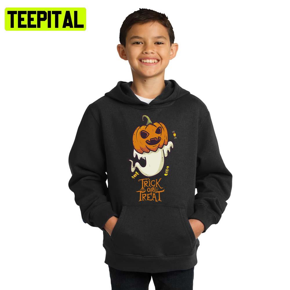 Flying Pumpkin Trick Or Treat Halloween Illustration Hoodie Flying Pumpkin Trick Or Treat Halloween Illustration Hoodie