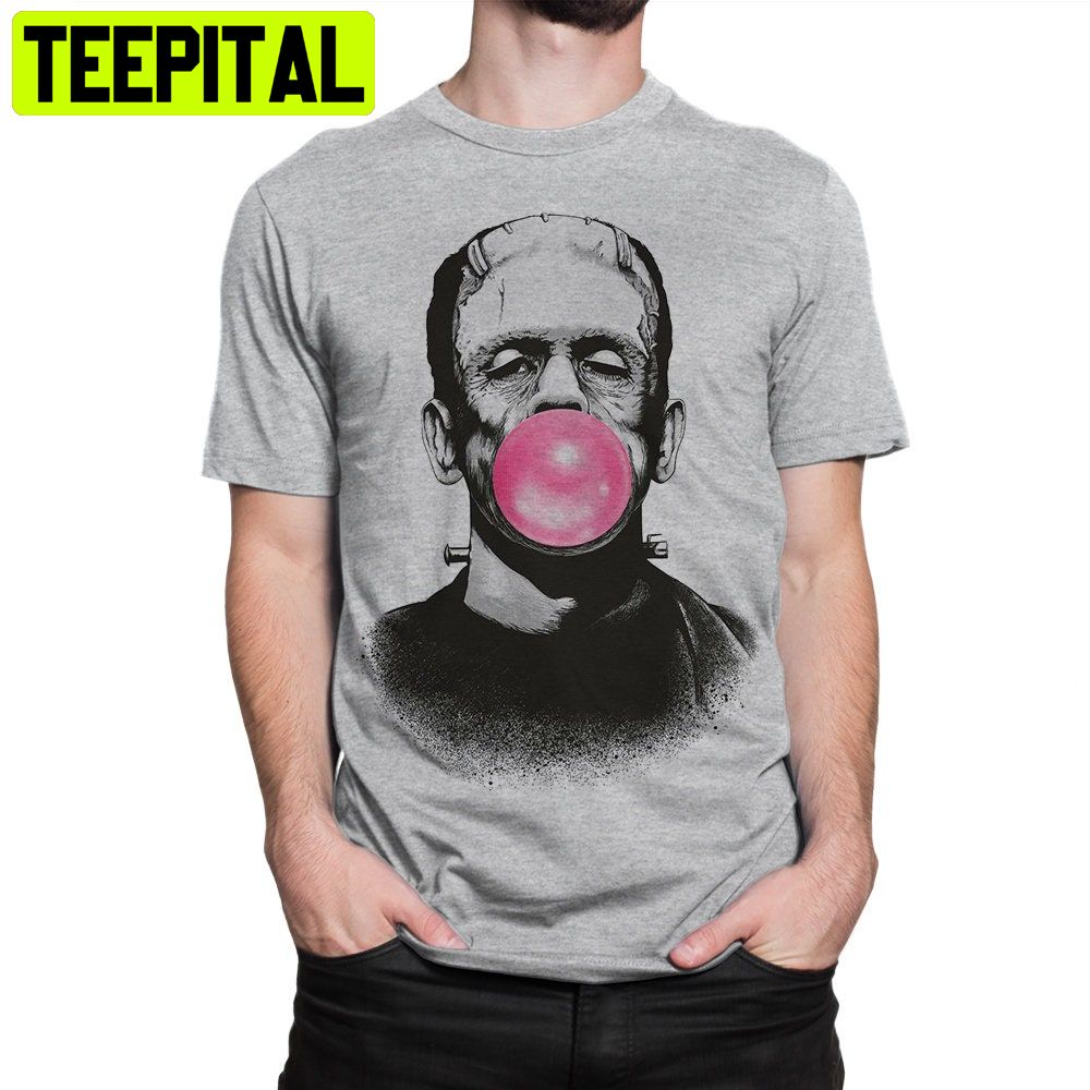 Frankenstein And Bubble Gum Halloween Trending Unisex Shirt Frankenstein And Bubble Gum Halloween Trending Unisex Shirt