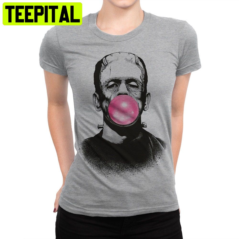Frankenstein And Bubble Gum Halloween Trending Unisex Shirt Frankenstein And Bubble Gum Halloween Trending Unisex Shirt