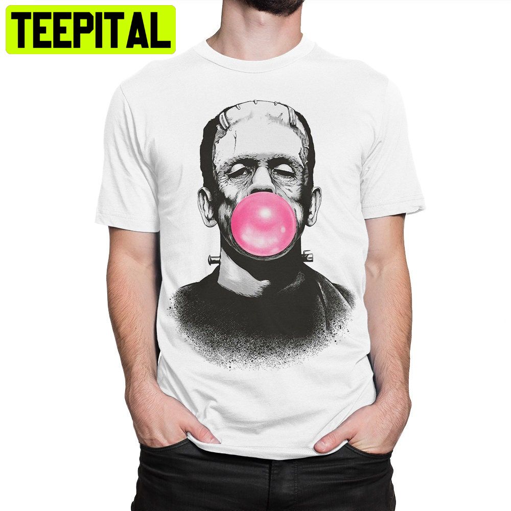 Frankenstein And Bubble Gum Halloween Trending Unisex Shirt Frankenstein And Bubble Gum Halloween Trending Unisex Shirt