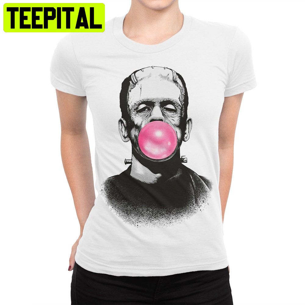 Frankenstein And Bubble Gum Halloween Trending Unisex Shirt Frankenstein And Bubble Gum Halloween Trending Unisex Shirt