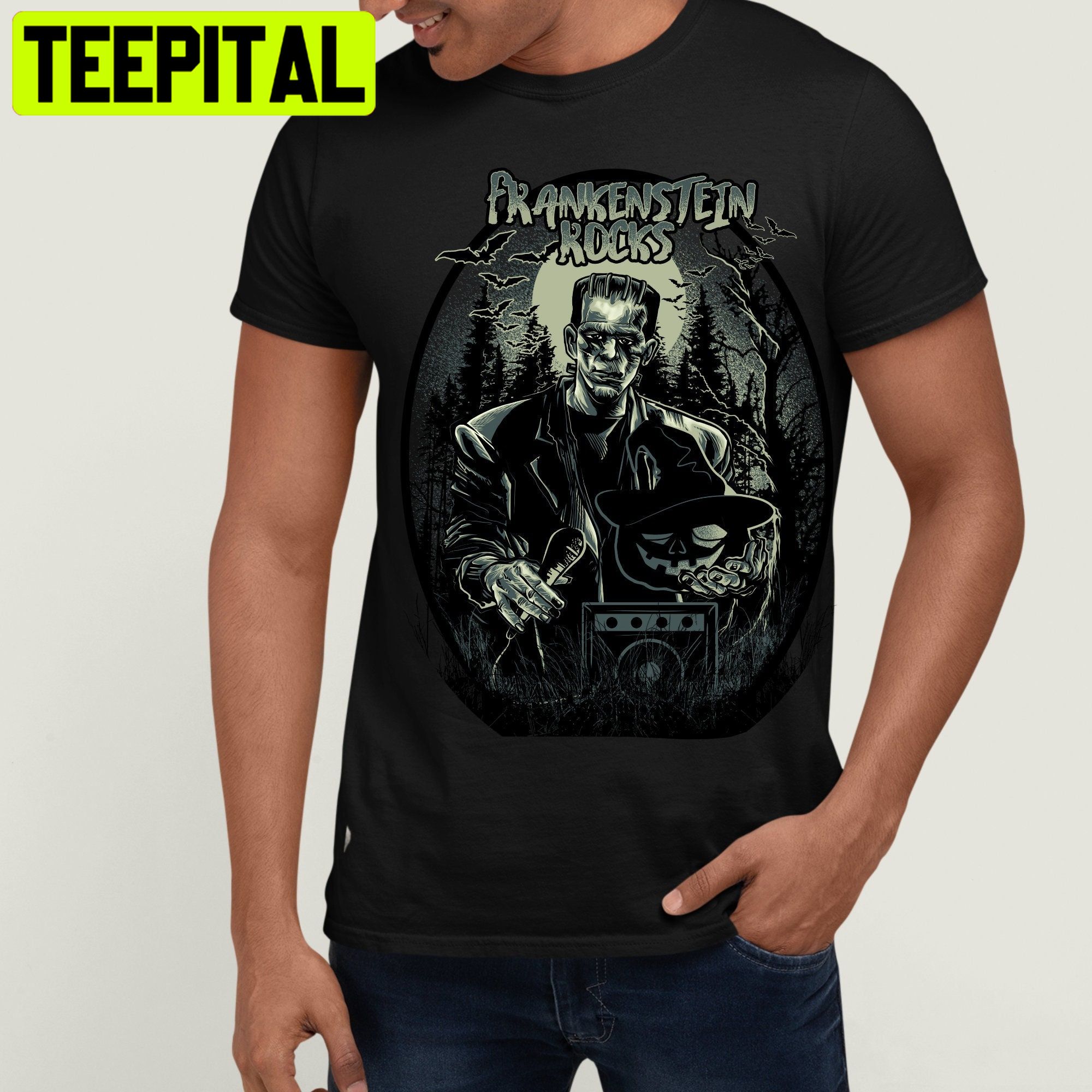Frankenstein Rocks Halloween Trending Unisex Shirt Frankenstein Rocks Halloween Trending Unisex Shirt