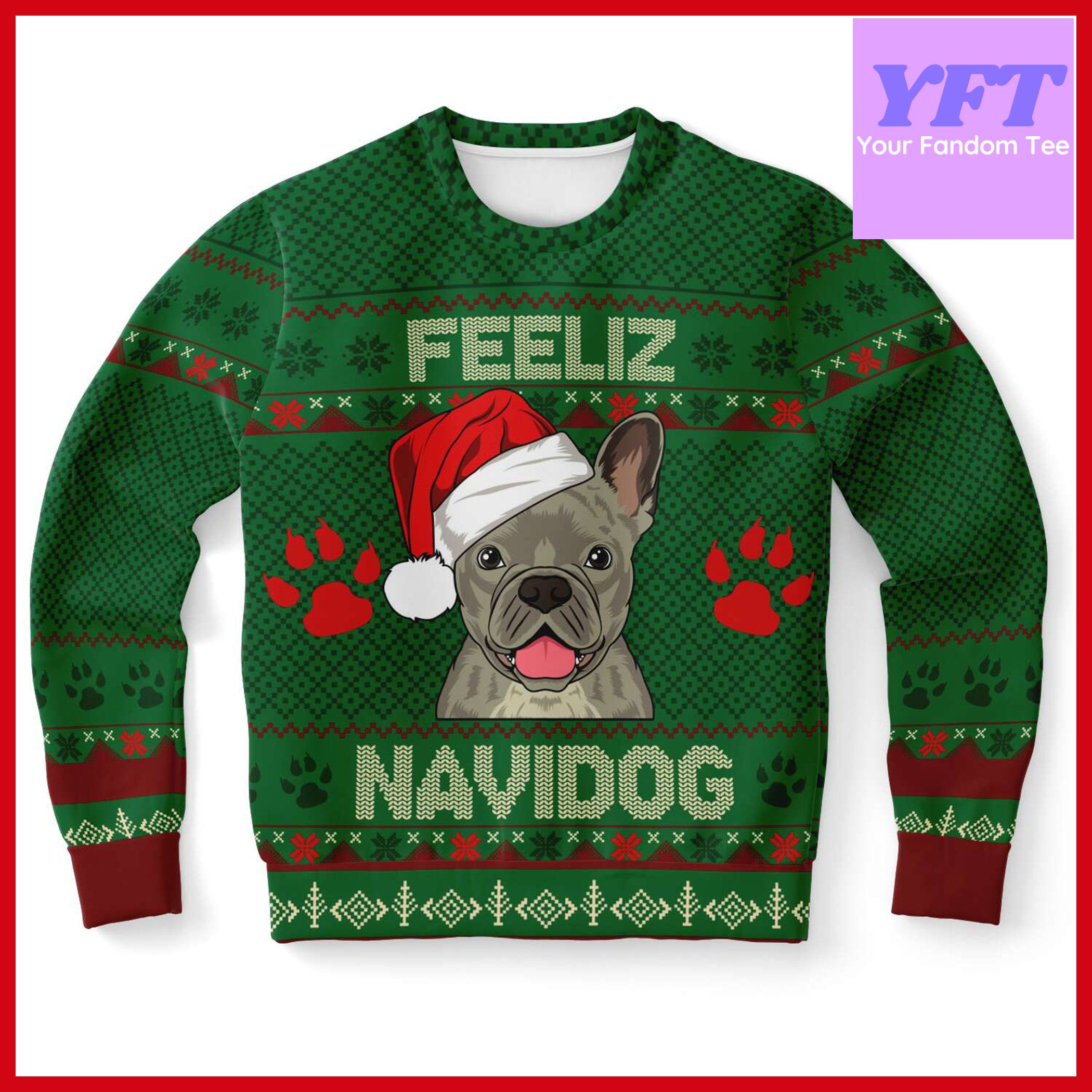 French Bulldog Feliz Navidog Animal Lover Dog Parent 3d Ugly Christmas Sweater French Bulldog Feliz Navidog Animal Lover Dog Parent 3d Ugly Christmas Sweater