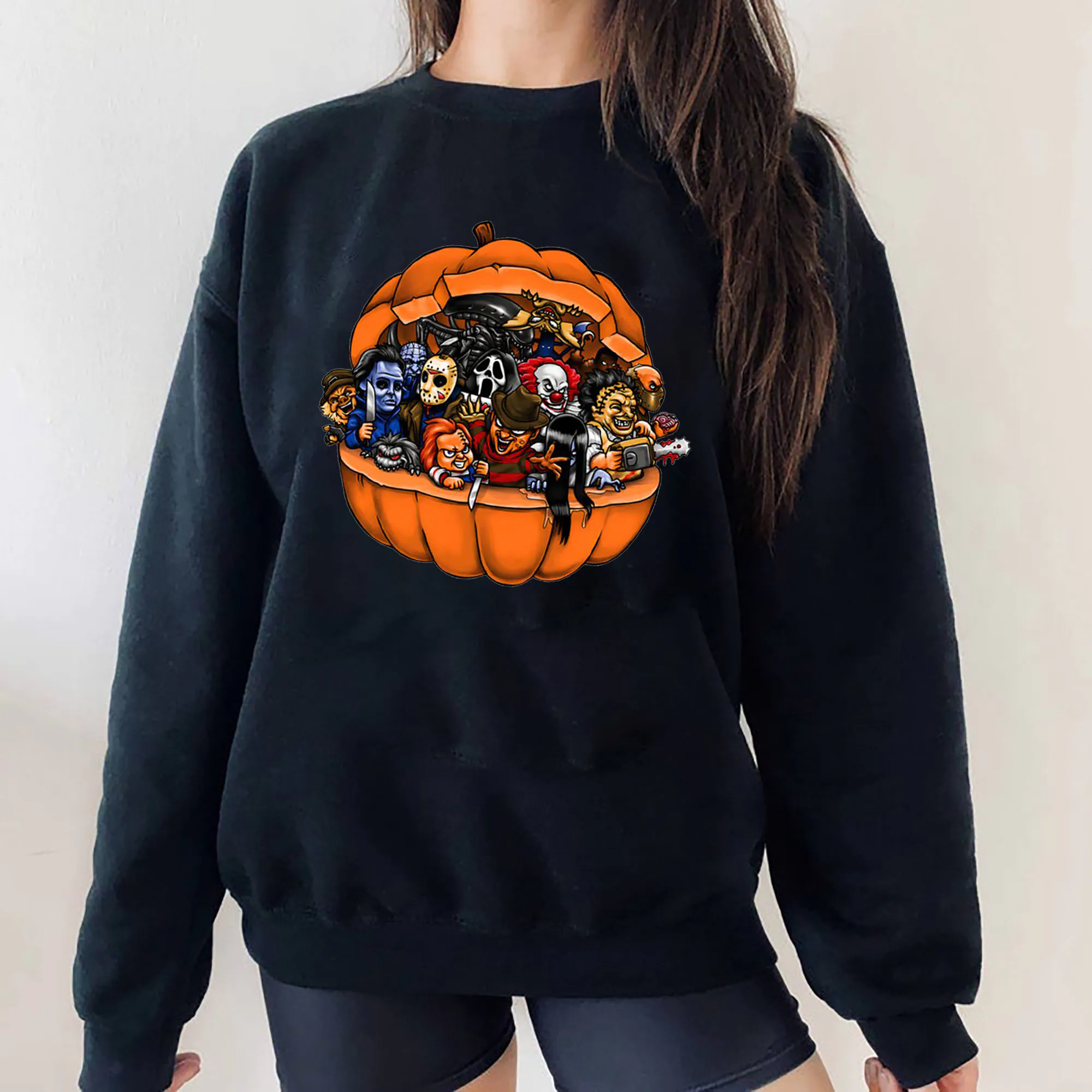 Friend Horror Scary Movies Characters Friends Squad Pumpkin Halloween Unisex Sweatshirt Friend Horror Scary Movies Characters Friends Squad Pumpkin Halloween Unisex Sweatshirt