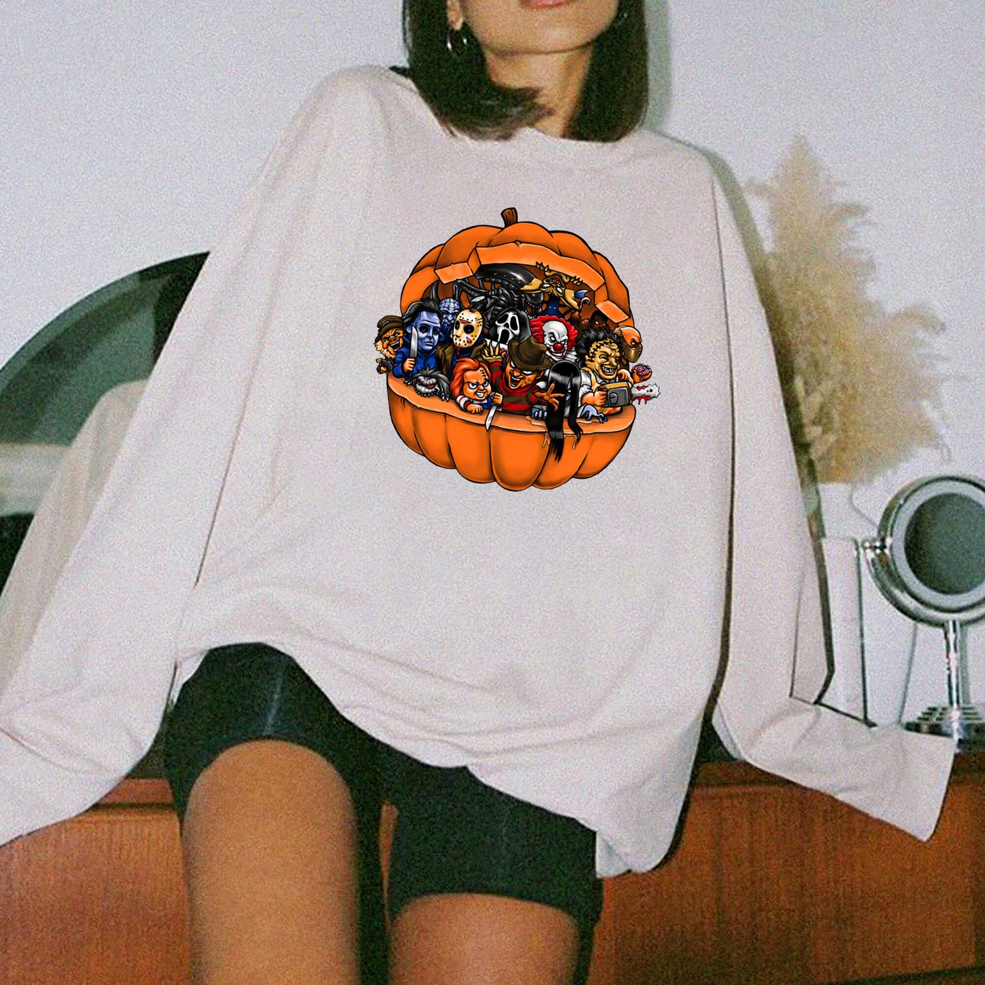 Friend Horror Scary Movies Characters Friends Squad Pumpkin Halloween Unisex Sweatshirt Friend Horror Scary Movies Characters Friends Squad Pumpkin Halloween Unisex Sweatshirt