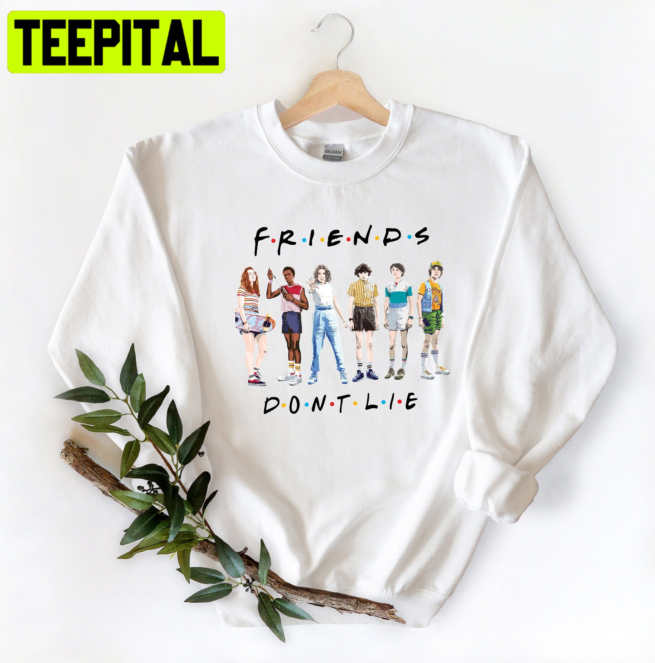 Friends Don't Lie Stranger Things 4 Characters Cartoon Art Trending Unisex Shirt Friends Don't Lie Stranger Things 4 Characters Cartoon Art Trending Unisex Shirt