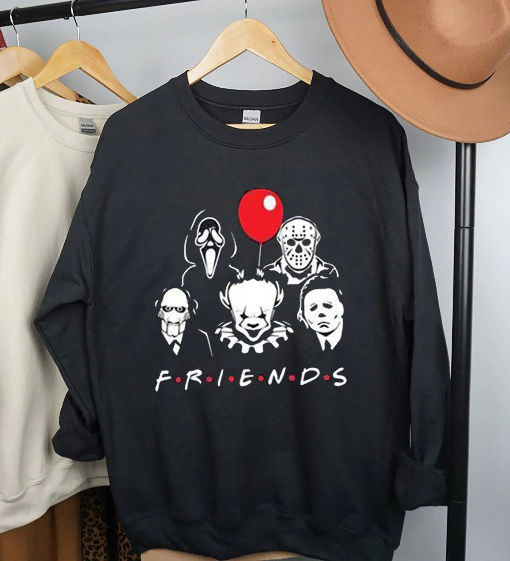 Friends Scary Friends Horror Squad Horror Movie Killers Pumpkin Halloween Unisex Sweatshirt Friends Scary Friends Horror Squad Horror Movie Killers Pumpkin Halloween Unisex Sweatshirt