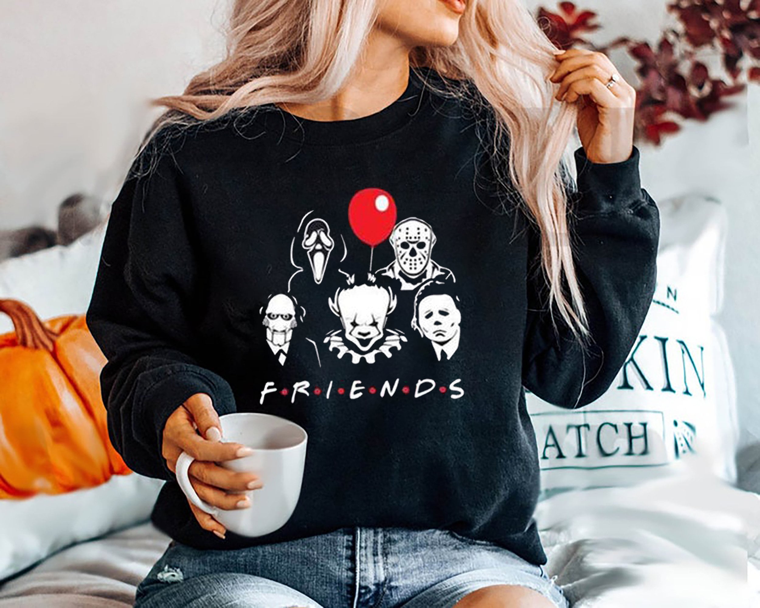 Friends Scary Friends Horror Squad Horror Movie Killers Pumpkin Halloween Unisex Sweatshirt Friends Scary Friends Horror Squad Horror Movie Killers Pumpkin Halloween Unisex Sweatshirt