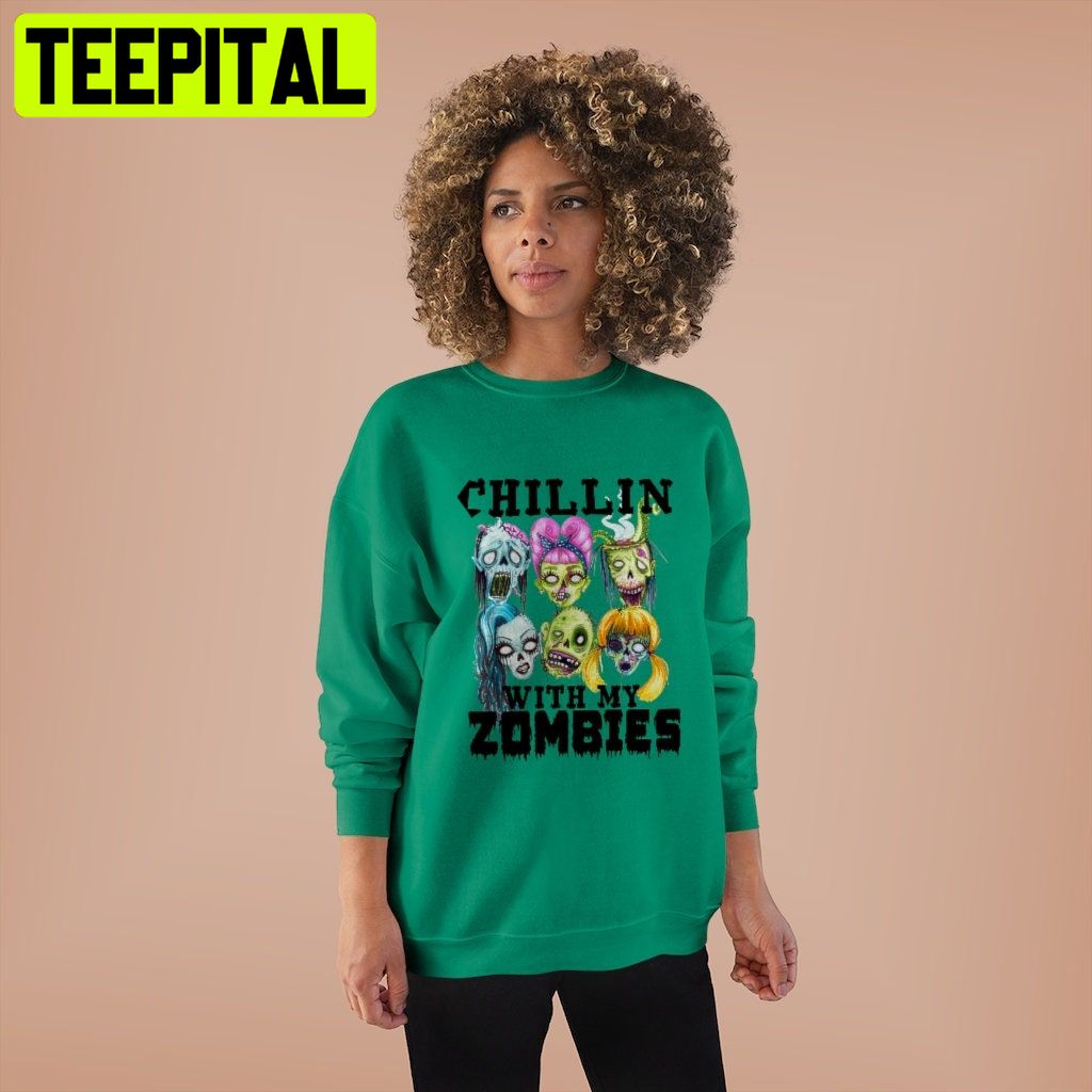Funny Chillin With My Zombies HalloweenTrending Unisex Shirt Funny Chillin With My Zombies HalloweenTrending Unisex Shirt