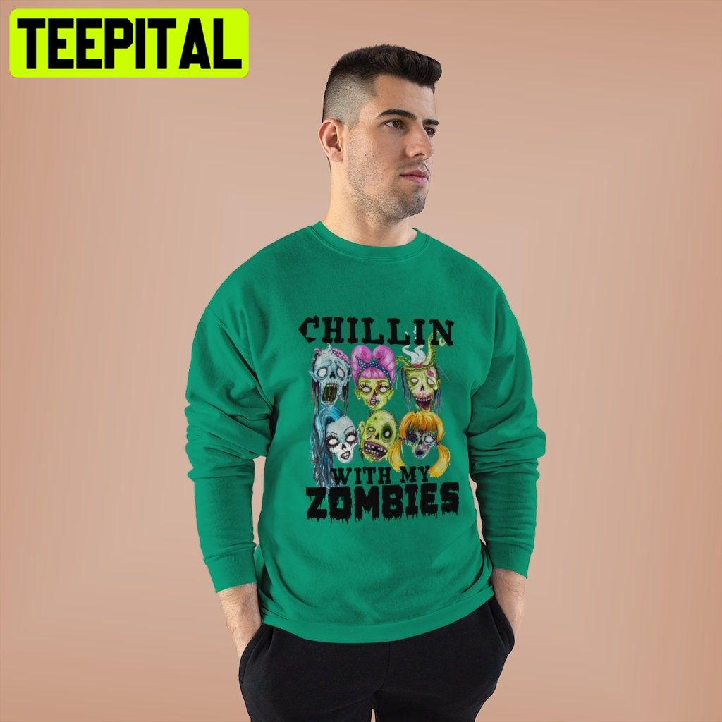 Funny Chillin With My Zombies HalloweenTrending Unisex Shirt Funny Chillin With My Zombies HalloweenTrending Unisex Shirt