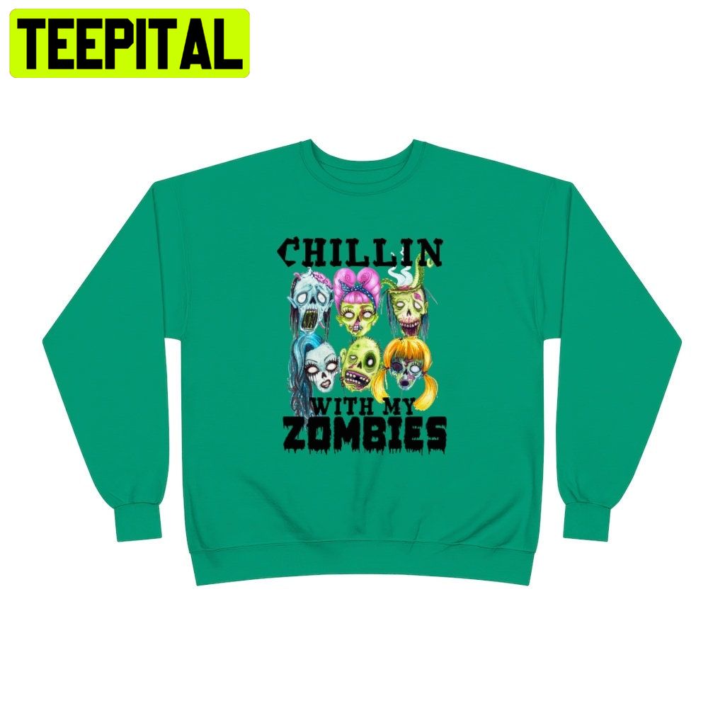 Funny Chillin With My Zombies HalloweenTrending Unisex Shirt Funny Chillin With My Zombies HalloweenTrending Unisex Shirt