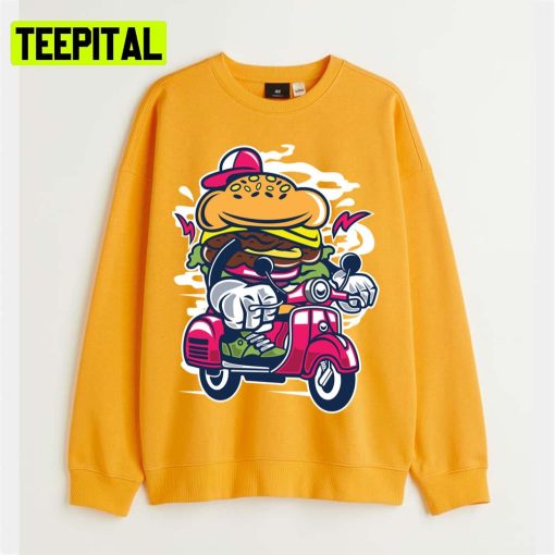 Funny Fast Food Riding Dirty Hamburger Lovers Unisex T-Shirt