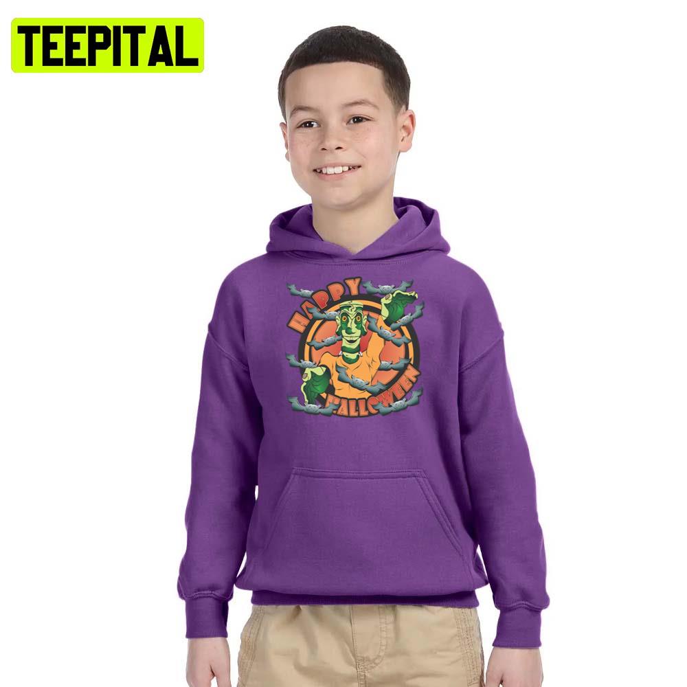 Funny Monster Happy Halloween Illustration Hoodie Funny Monster Happy Halloween Illustration Hoodie