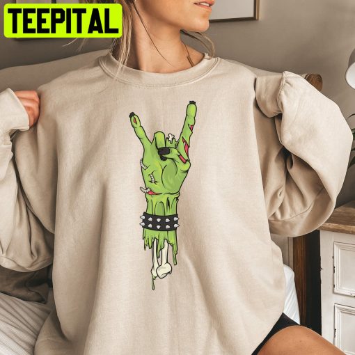 Funny Rock Hand Zombie HalloweenTrending Unisex Shirt