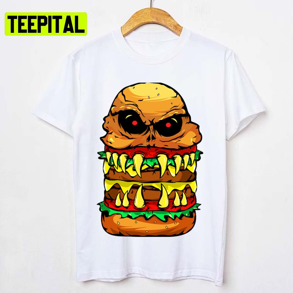 Funny Scary Cheeseburger For Burger Person Unisex T-Shirt Funny Scary Cheeseburger For Burger Person Unisex T-Shirt
