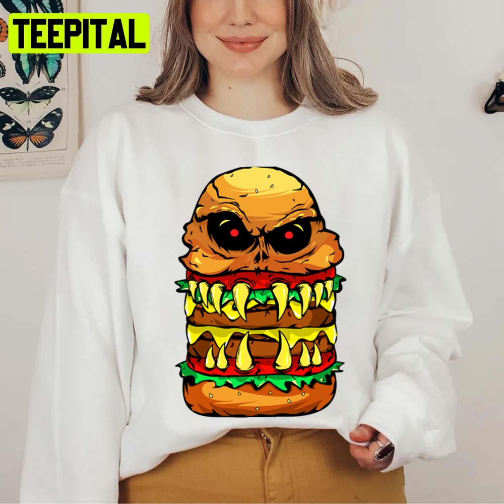 Funny Scary Cheeseburger For Burger Person Unisex T-Shirt Funny Scary Cheeseburger For Burger Person Unisex T-Shirt