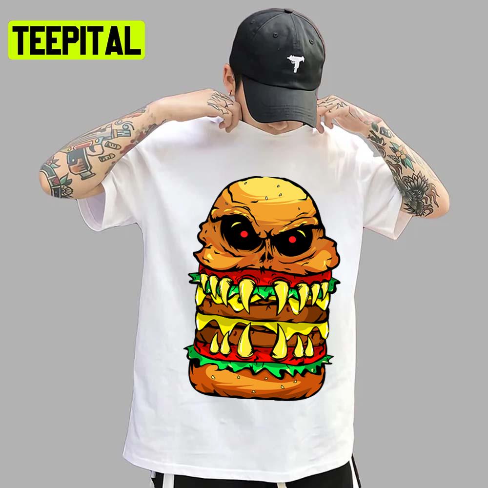 Funny Scary Cheeseburger For Burger Person Unisex T-Shirt Funny Scary Cheeseburger For Burger Person Unisex T-Shirt