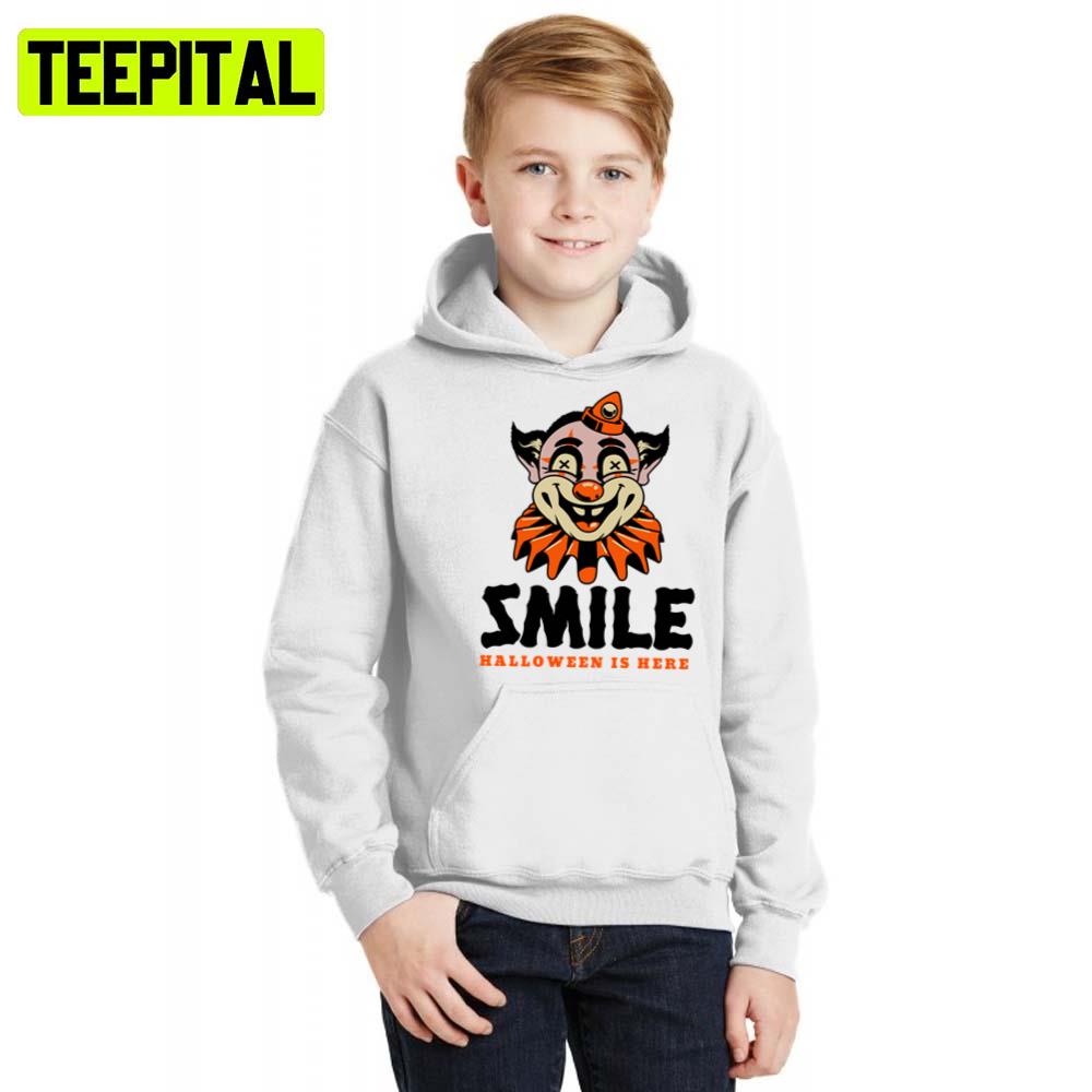 Funny Smile Clown Cute Halloween Illustration Hoodie Funny Smile Clown Cute Halloween Illustration Hoodie