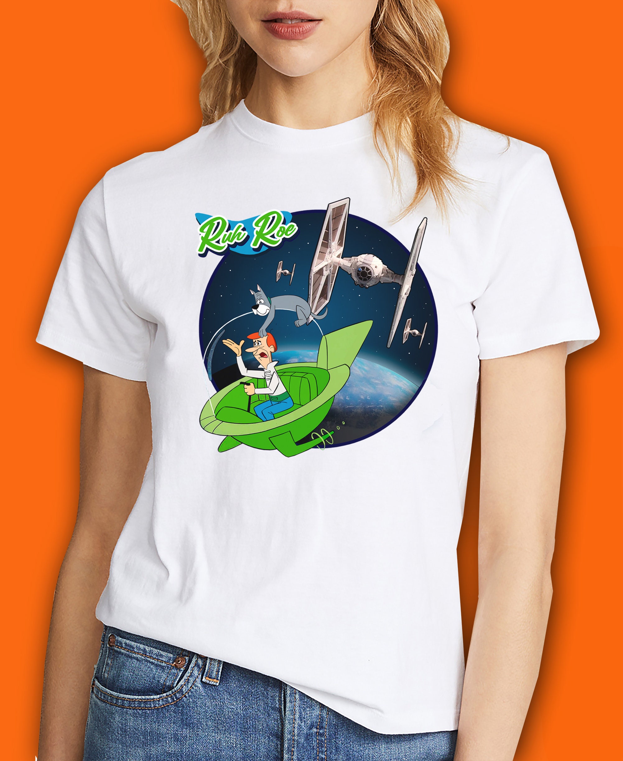 George Jetson Jetsons Vs Tie Fighter Star Wars Graphic Astro Dog Hannahbarbera Unisex T-Shirt George Jetson Jetsons Vs Tie Fighter Star Wars Graphic Astro Dog Hannahbarbera Unisex T-Shirt