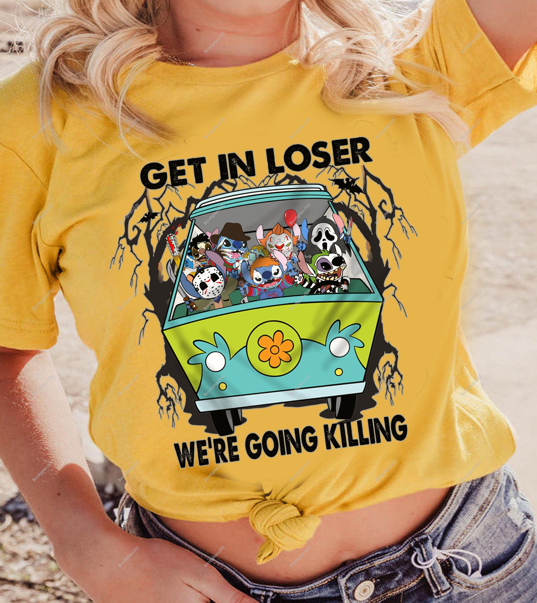 Get In Loser Horror Stitch Halloween Michael, Jason, Freddy, Chucky, Ghostface, Horror Movie Killer HalloweenTrending Unisex Shirt Get In Loser Horror Stitch Halloween Michael, Jason, Freddy, Chucky, Ghostface, Horror Movie Killer HalloweenTrending Unisex Shirt