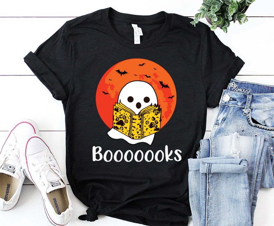 Ghost Books Halloween Reading Shirt Ghost Books Halloween Reading Shirt