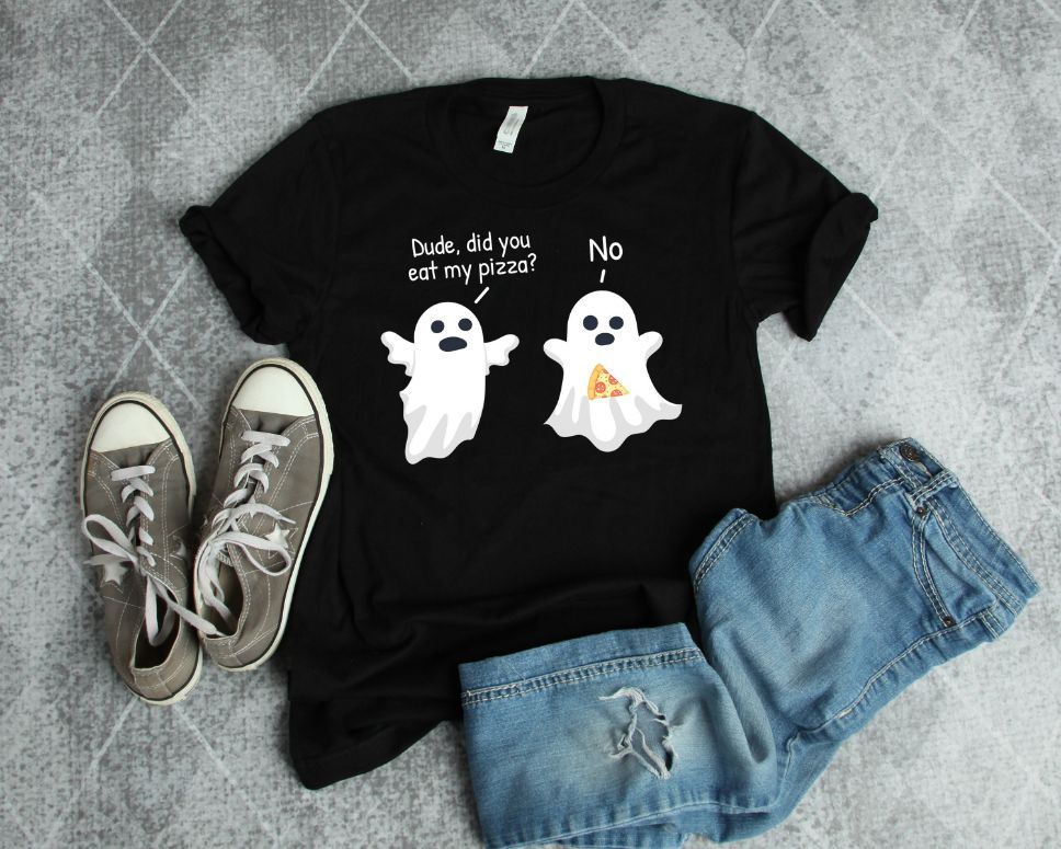 Ghost Pizza Funny Halloween T-Shirt Ghost Pizza Funny Halloween T-Shirt