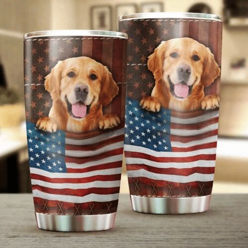 Golden Retriever Dog American Stainless Steel Cup Golden Retriever Dog American Stainless Steel Cup