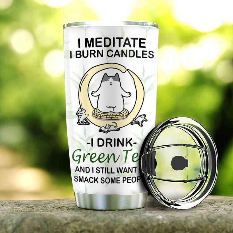 Green Tea Cat Stainless Steel Cup Green Tea Cat Stainless Steel Cup