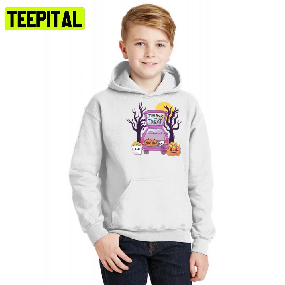 Hallowee Trunk Or Treat Funny Scary Illustration Hoodie Hallowee Trunk Or Treat Funny Scary Illustration Hoodie