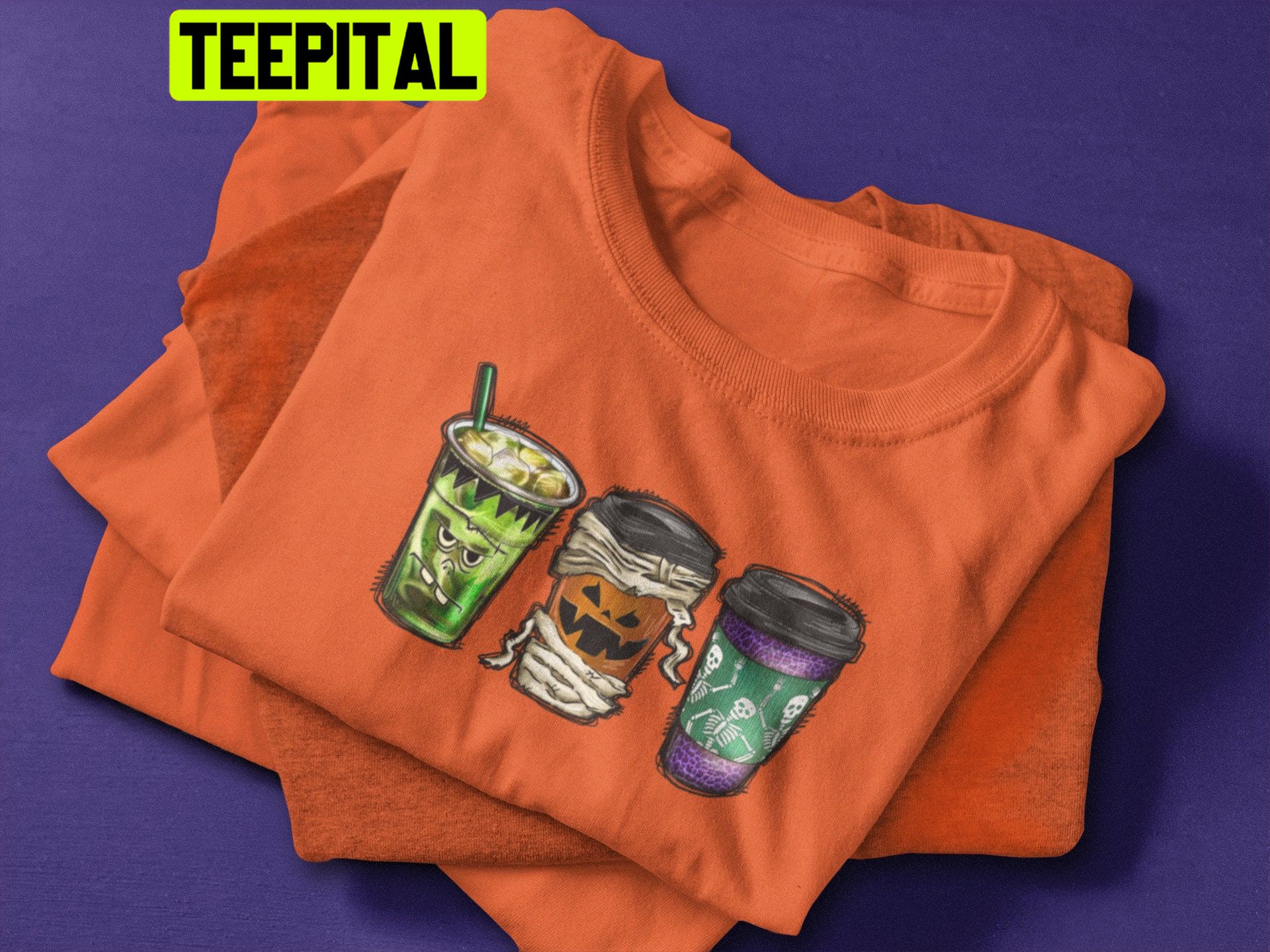 Halloween Coffee Frankenstein Pumpkin Starbucks Trending Unisex Shirt Halloween Coffee Frankenstein Pumpkin Starbucks Trending Unisex Shirt