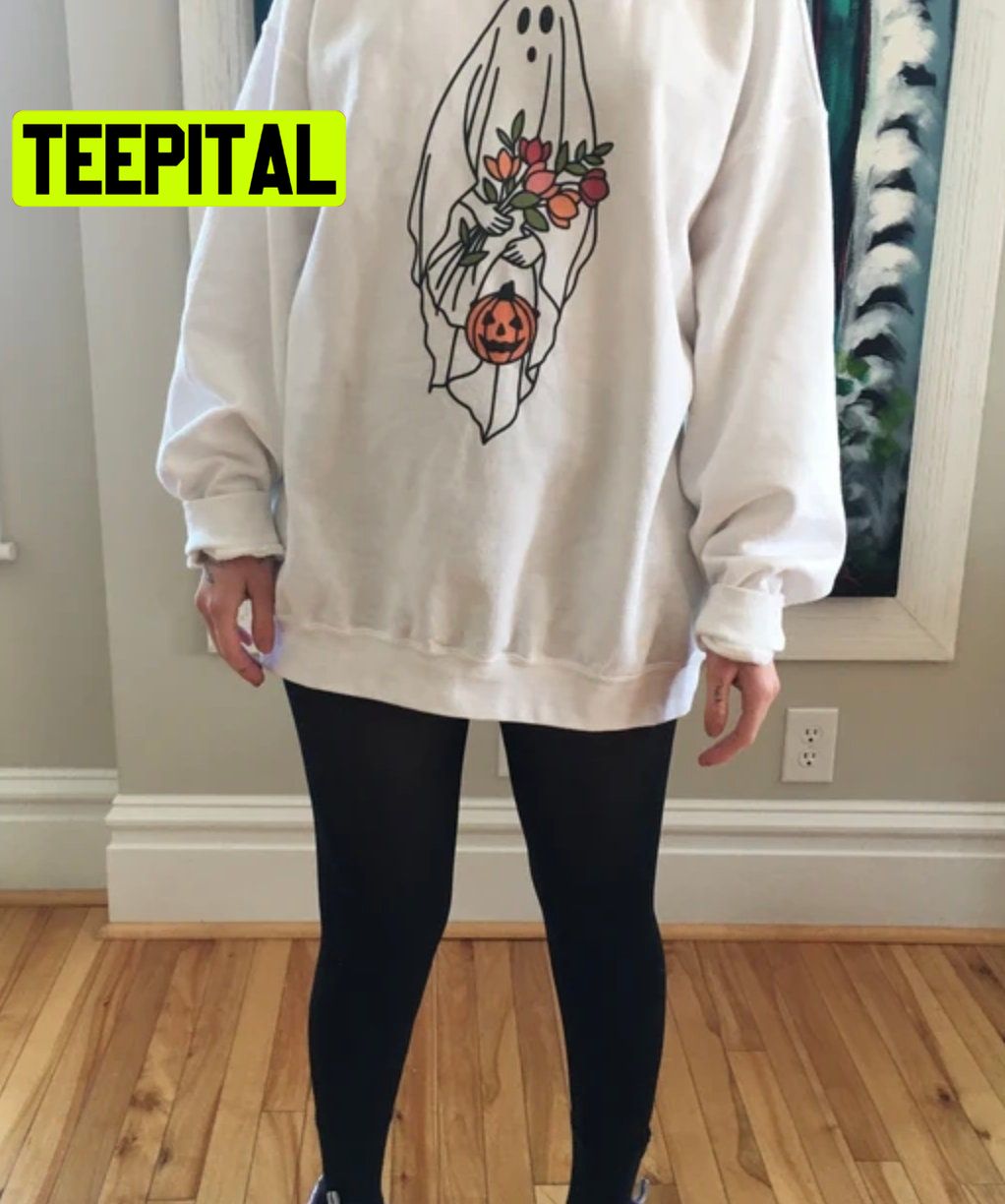 Halloween Floral Ghost Autumn Trending Unisex Shirt Halloween Floral Ghost Autumn Trending Unisex Shirt