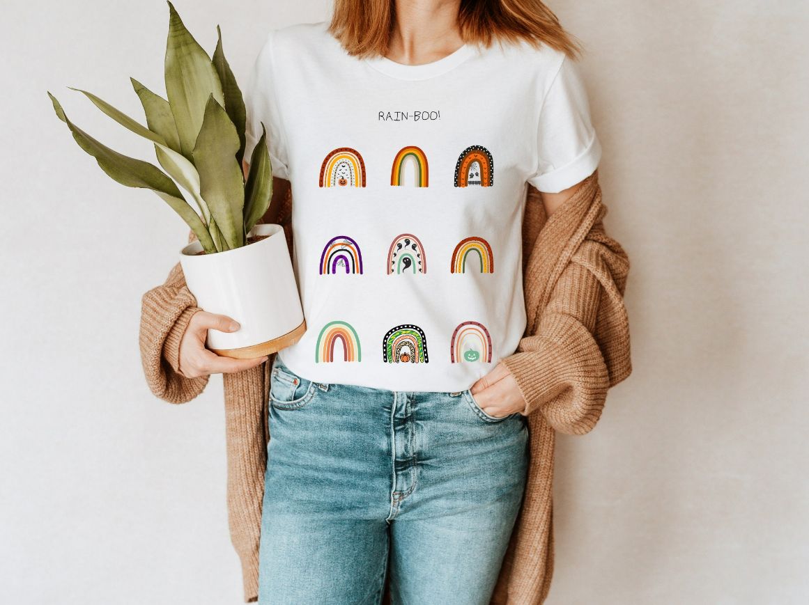 Halloween Rainbow Vegan T-Shirt Halloween Rainbow Vegan T-Shirt