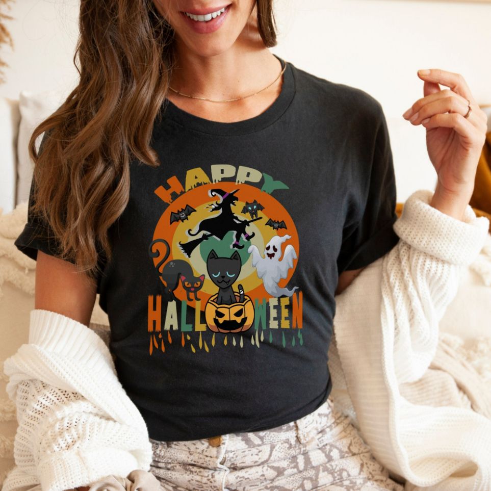 Happy Halloween Unisex Tee T-Shirt Happy Halloween Unisex Tee T-Shirt