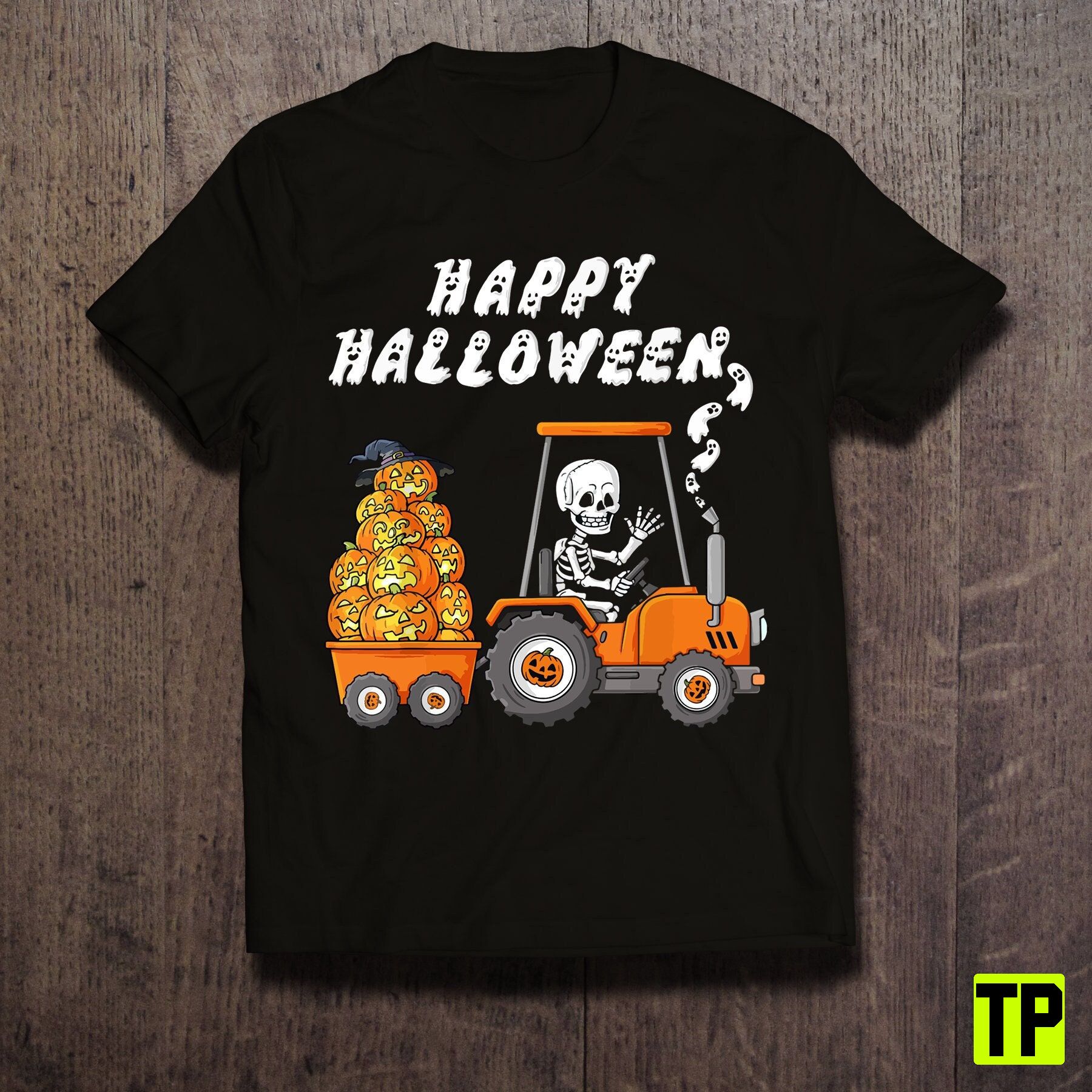 Happy Skeleton Riding Tractor Boys Kids Toddler Unisex Shirt Happy Skeleton Riding Tractor Boys Kids Toddler Unisex Shirt