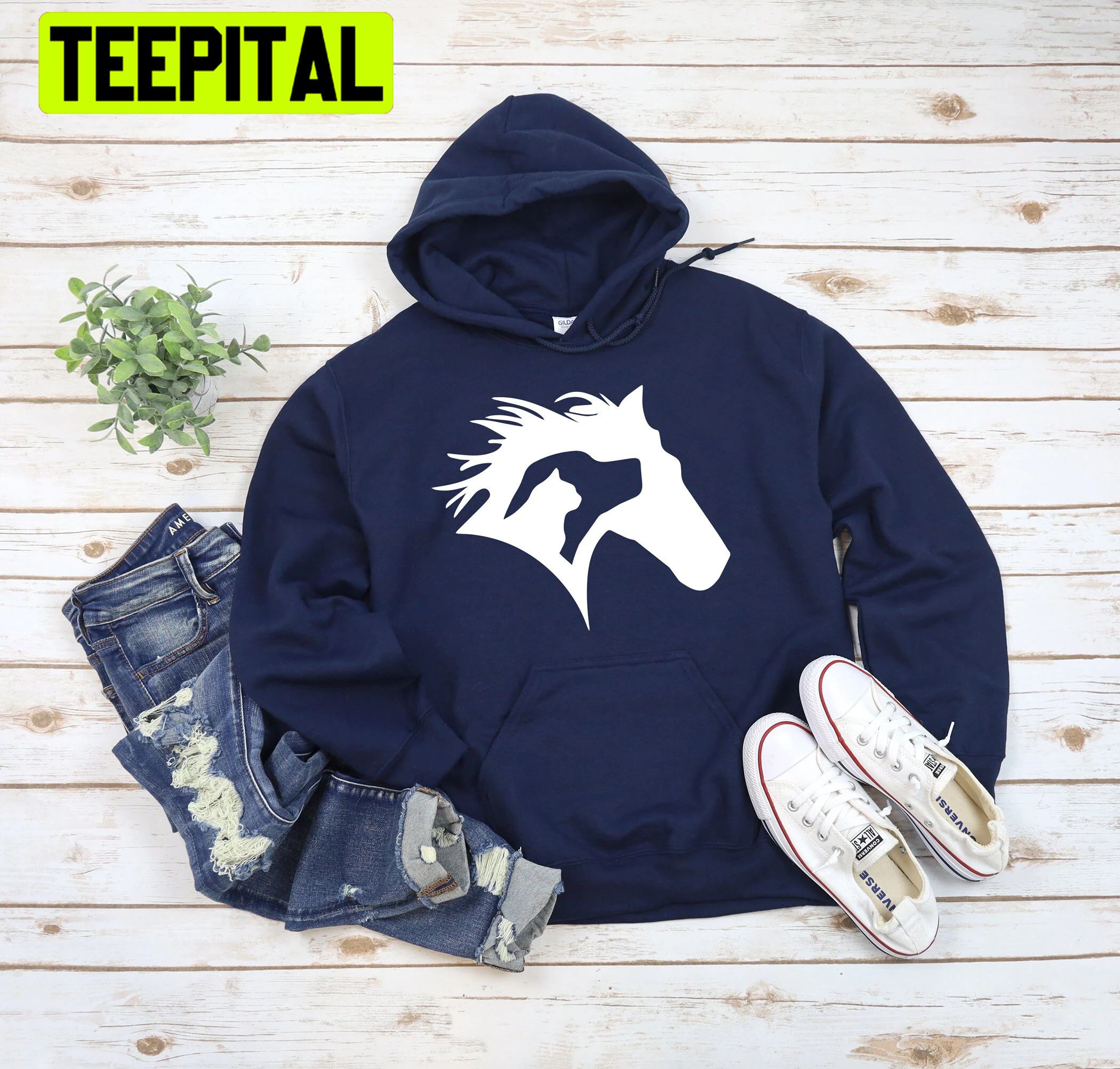 Horse Dog Cat Lover Trending Unisex Hoodie Horse Dog Cat Lover Trending Unisex Hoodie