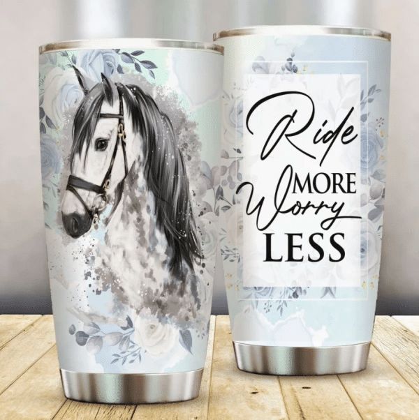 Horse Ride More Worry Less Stainless Steel Cup Horse Ride More Worry Less Stainless Steel Cup