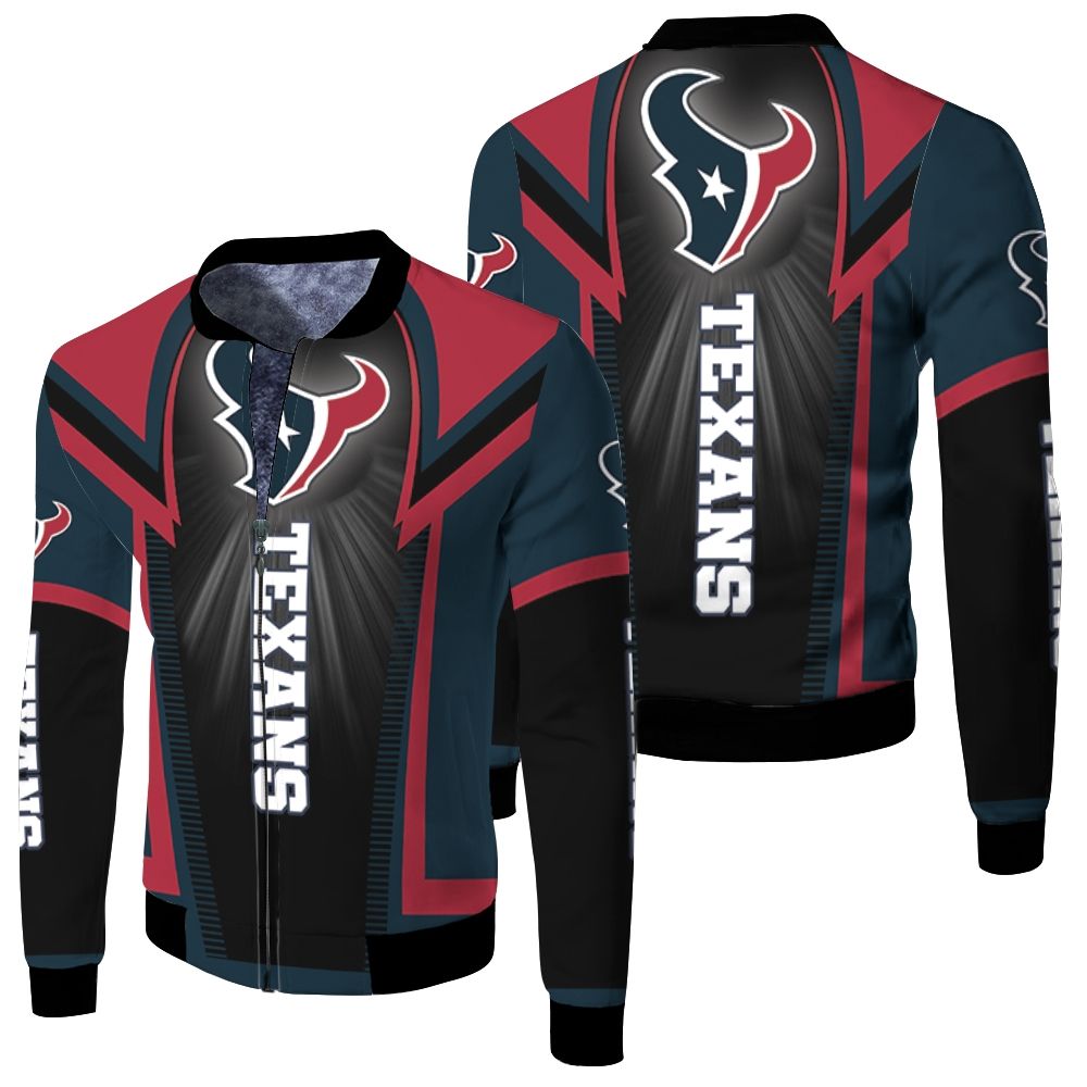 Houston Texans For Fans Fleece Bomber Jacket Houston Texans For Fans Fleece Bomber Jacket